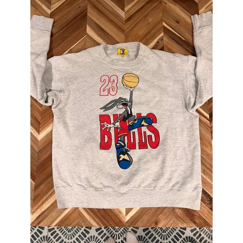 RARE‎ Vintage Bulls Bugs Bunny Jordan Crewneck Made In USA
